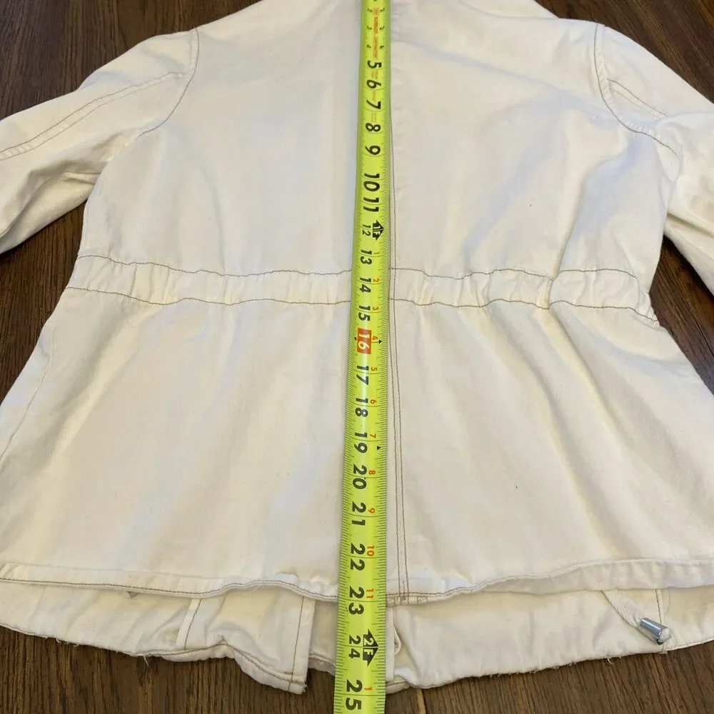 Ashley Vintage Charm Denim Jacket Women’s Size Medium Ivory Full Zip - Picture 13 of 13